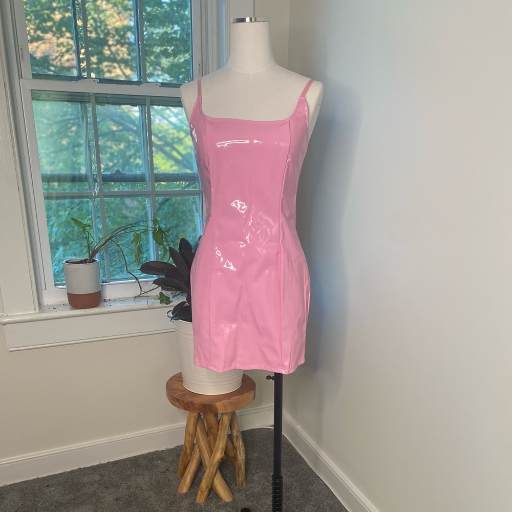 NWT Pink polyurethane dress